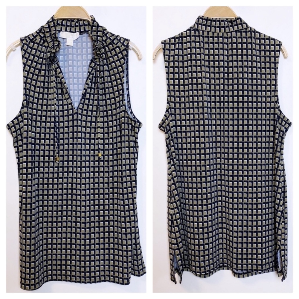 MICHAEL KORS | Checkered Sleeveless Blouse